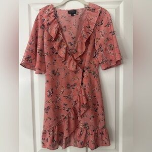 Zara Pink Floral Midi Dress